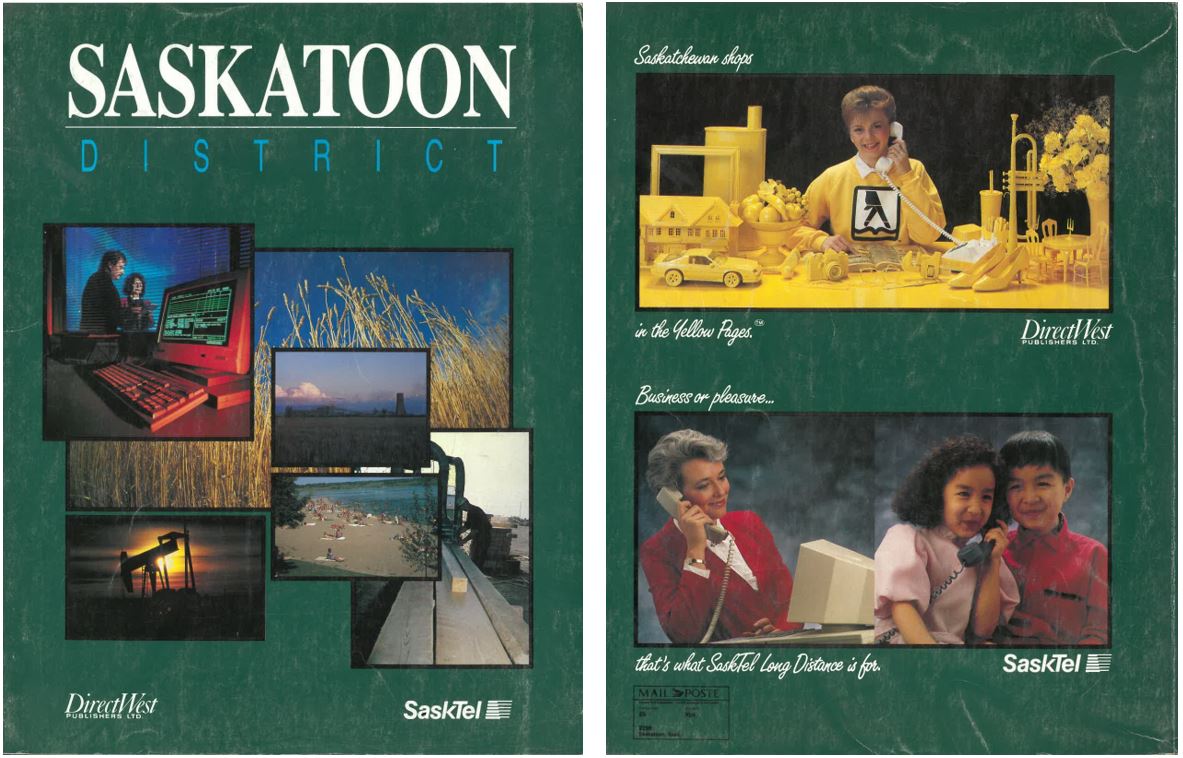 PHonebook Directwest Saskatoon phonebook cover from the 1990's